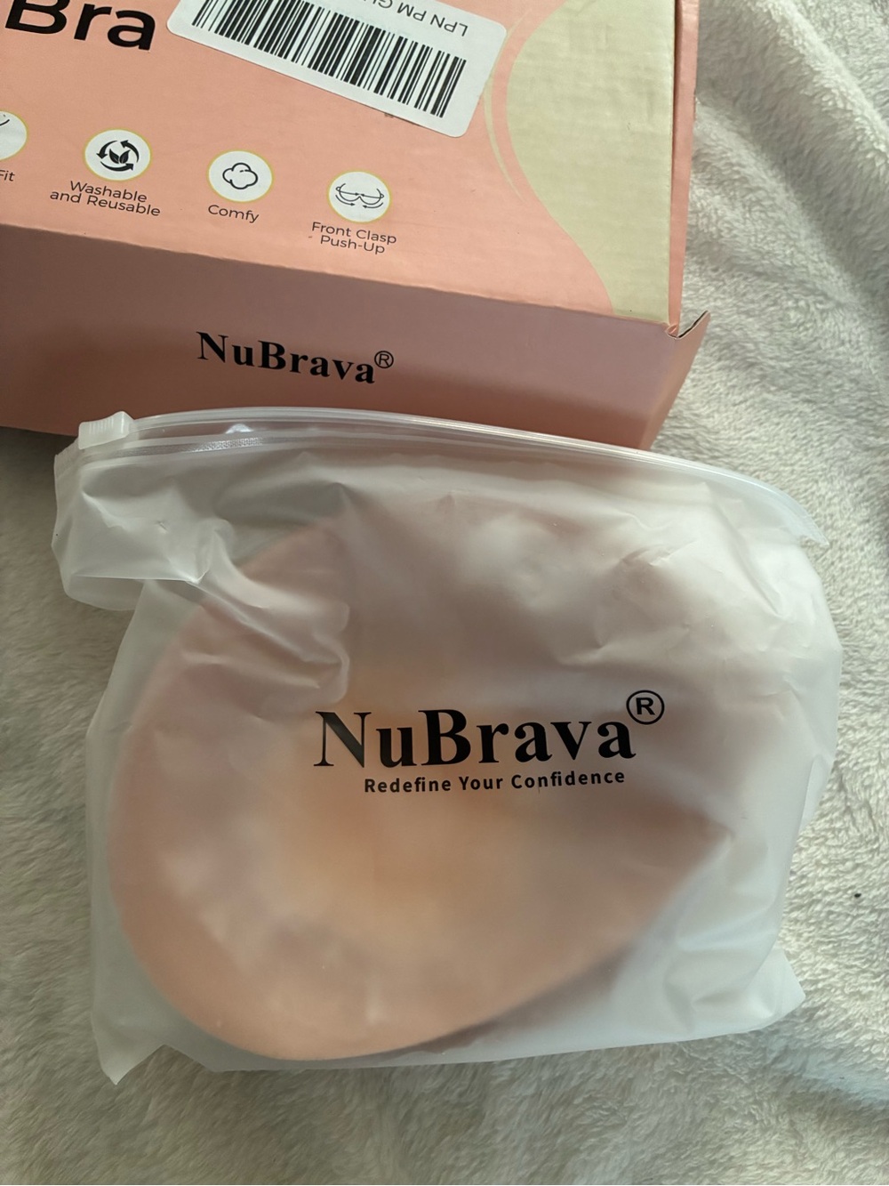 NuBrava Adhesive Strapless Silicone Bra - Nude “C” cup